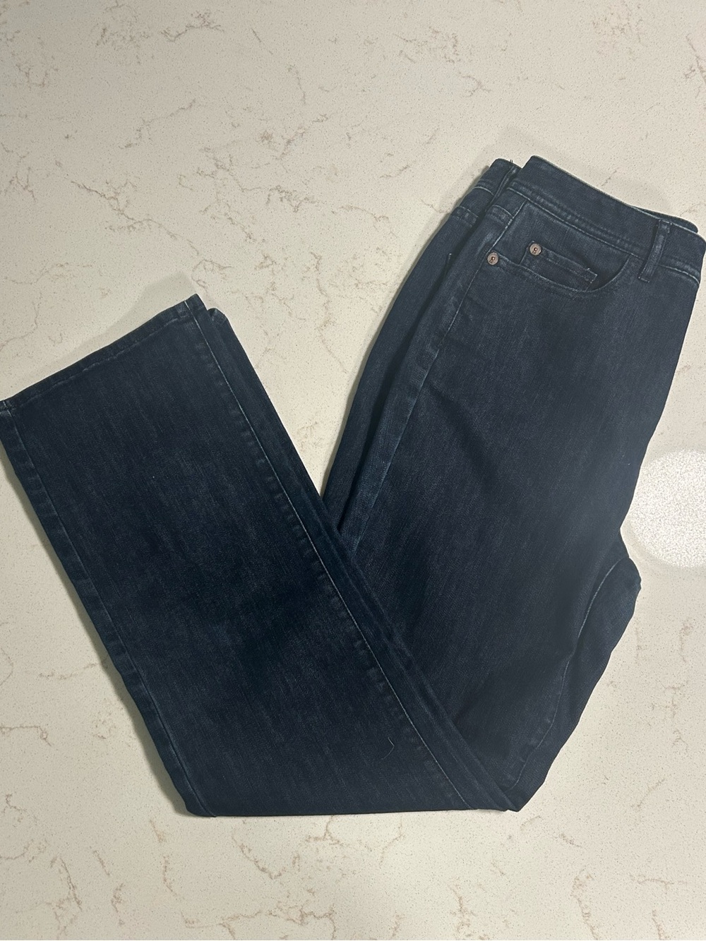 Coldwater Creek Straight-Leg Jeans in Dark Blue Wash